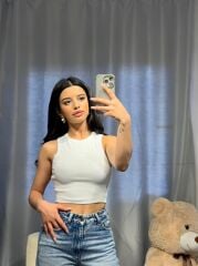 Kalın Askılı Beyaz Crop Top