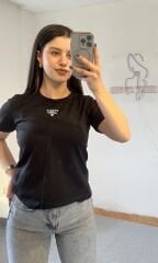 Prda Siyah Yarım Kollu  T-shirt