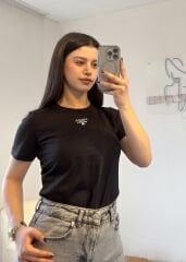 Prda Siyah Yarım Kollu  T-shirt