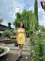 ATLAS KUMAŞ SARI ELBİSE