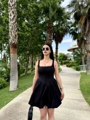 SİYAH KORSE DETAYLI BALON ELBİSE