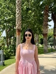 PEMBE KORSE DETAYLI BALON ELBİSE